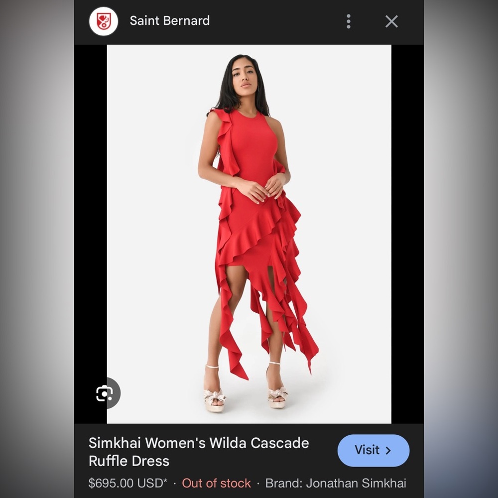 SIMKHAI | Women’s Wilda Cascade Ruffle Dress